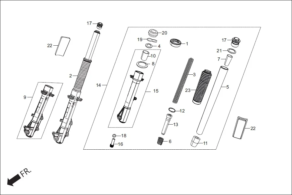 F-6A FRONT CUSHION assembly diagram for Hero Xpulse 200FI (May, 2019)
