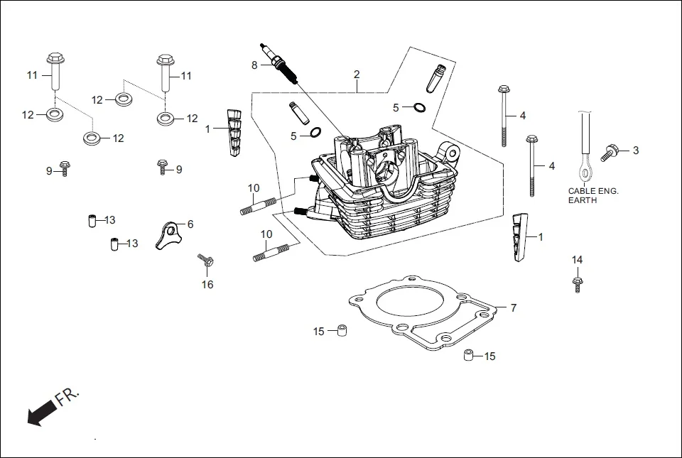 E-1A CYLN. &amp; CYLN HEAD (CYLINDER HEAD)
