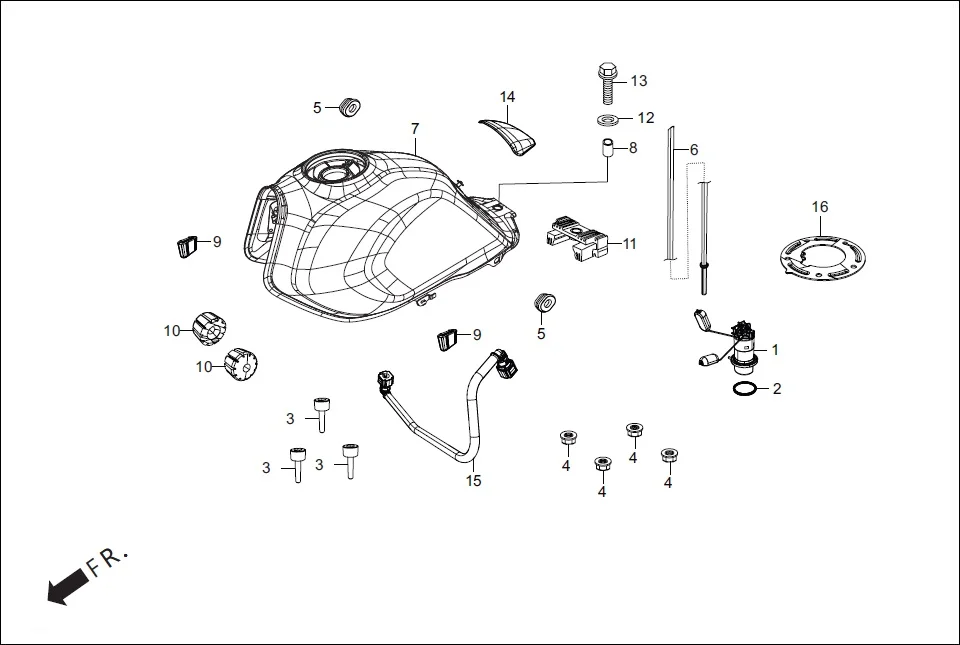 F-11 FUEL TANK / FUEL UNIT diagram showing 17547-ABW-100