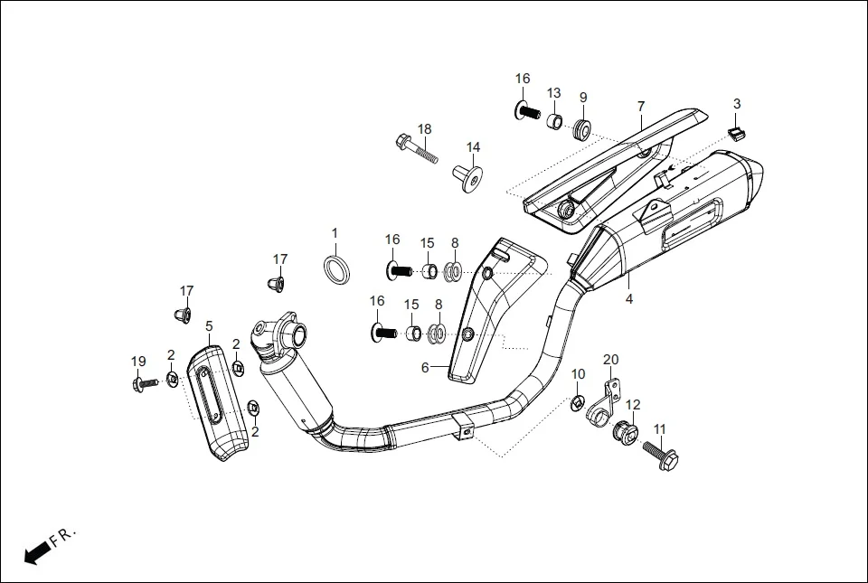F-14 MUFFLER diagram showing 18357-ABW-100