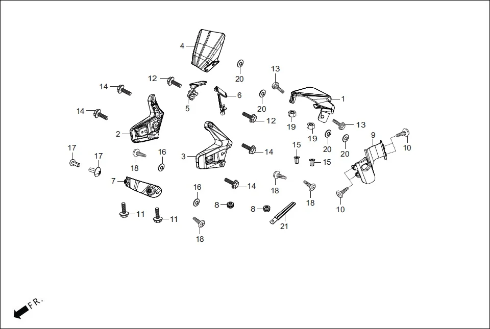 F-1A FAIRING (FR. VISOR/COWL/STAY) diagram showing 94001-06000-0S