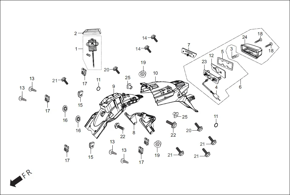 F-20 REAR FENDER diagram showing 33729-MCZ-003