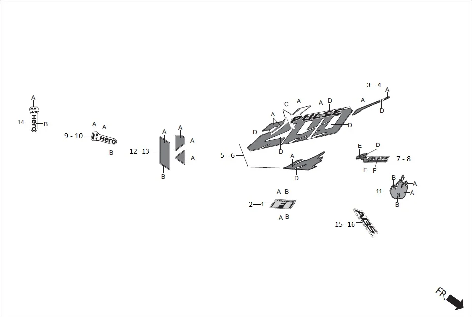 F-27 STRIPE/ MARKS diagram showing 85403-ABW-200R