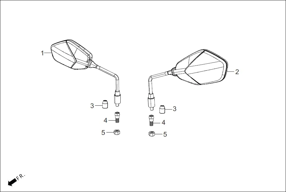 F-3A MIRROR ASSY. diagram showing 90003-MY5-720