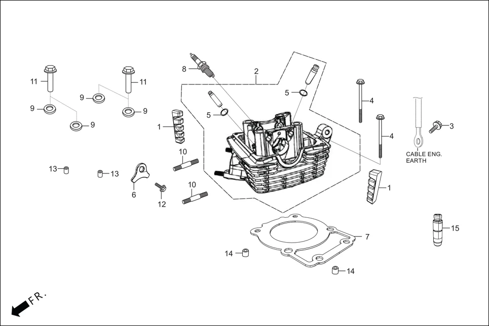 E-1A CYLN. & CYLN HEAD (CYLINDER HEAD)
