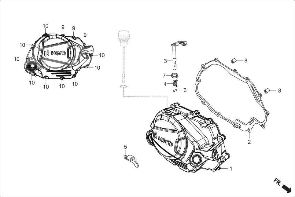 E-3 CRANK CASE & COVER (RIGHT CRANK CASE COVER)