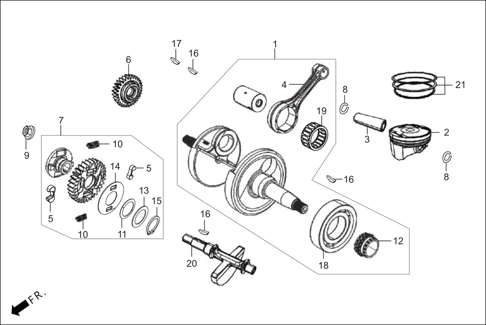 E-7 CRANK SHAFT (CRANK SHAFT / PISTON)