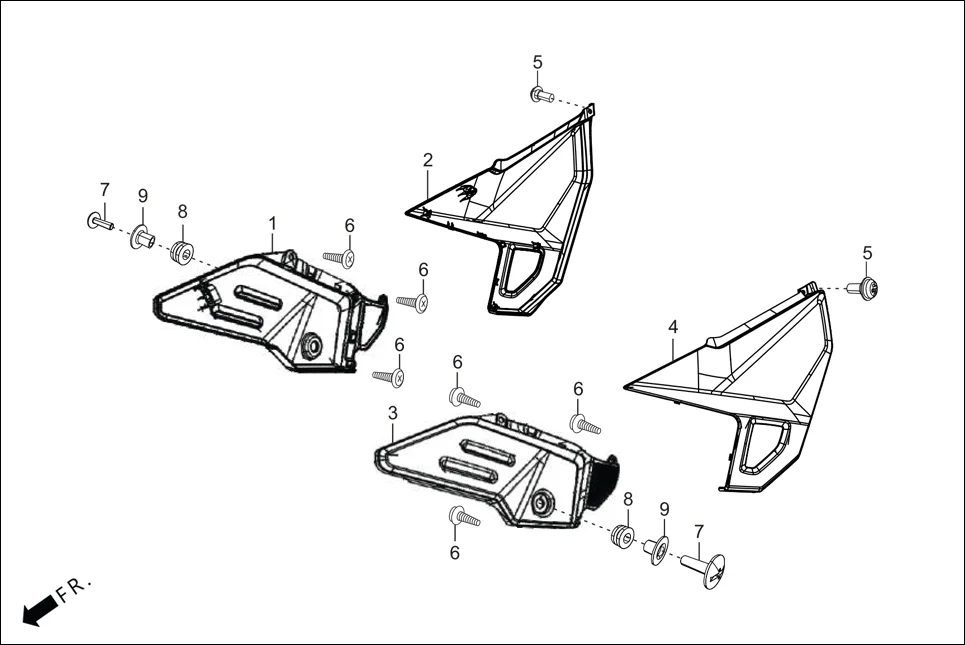 F-12-CONNECT SIDE COVER assembly diagram for Hero XPULSE 200T OBD II(Jun,2023)