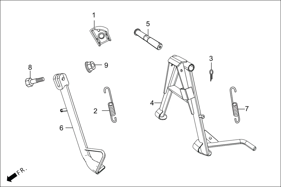 F-18 CHAIN CASE &amp; STAND assembly diagram for Hero XPULSE 200T OBD II(Jun,2023)
