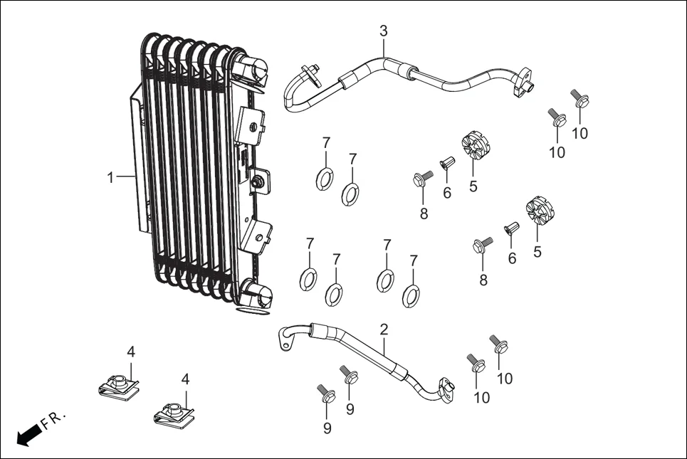F-1B OIL COOLER assembly diagram for Hero XPULSE 200T OBD II(Jun,2023)
