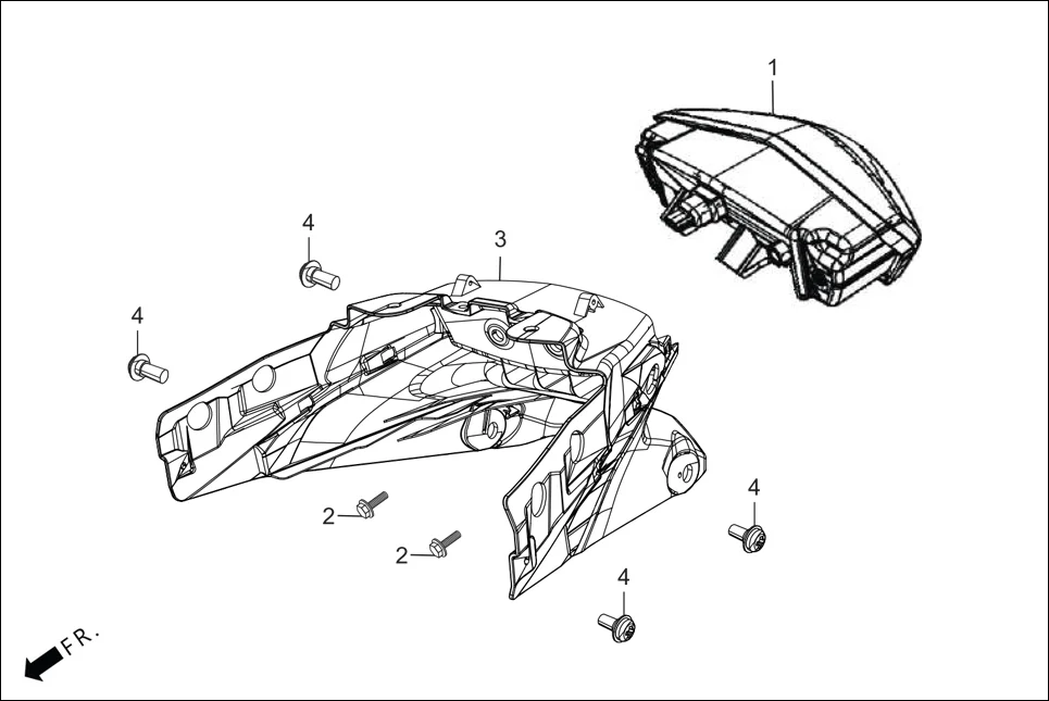 F-22 TAIL LIGHT assembly diagram for Hero XPULSE 200T OBD II(Jun,2023)