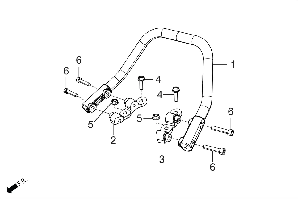 F-25B GRIP REAR assembly diagram for Hero XPULSE 200T OBD II(Jun,2023)