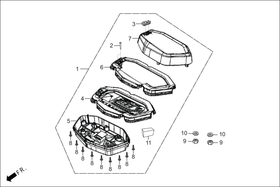 F-2-CONNECT SPEEDOMETER / CABLE assembly diagram for Hero XPULSE 200T OBD II(Jun,2023)