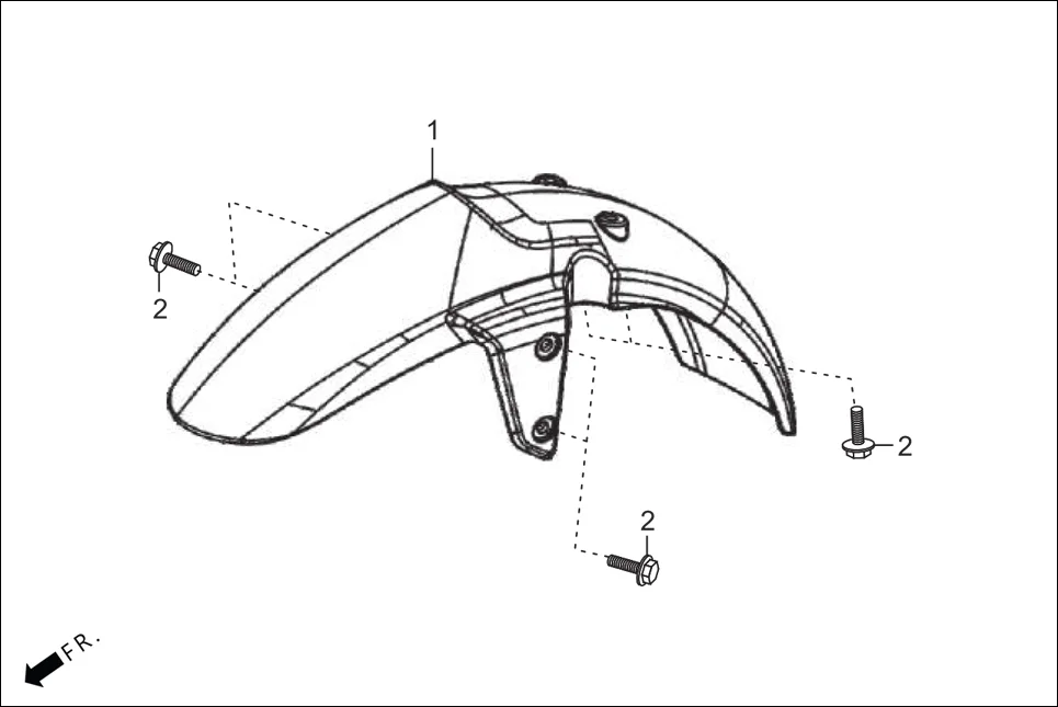 F-5-CONNECT FRONT FENDER assembly diagram for Hero XPULSE 200T OBD II(Jun,2023)