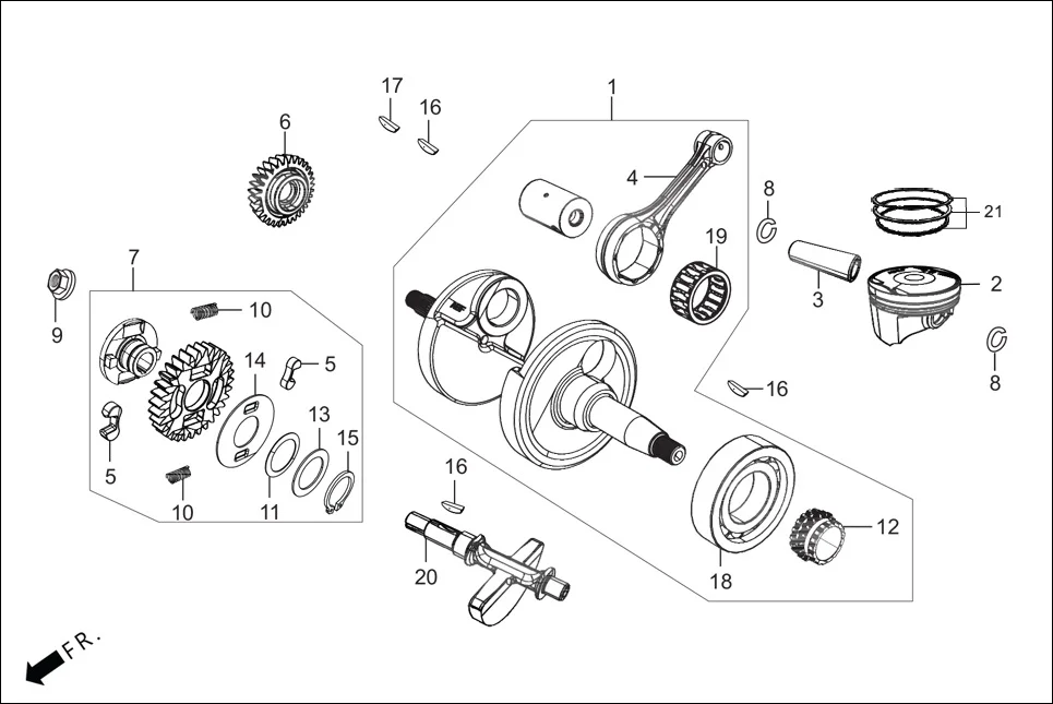E-7 CRANK SHAFT (CRANK SHAFT / PISTON)