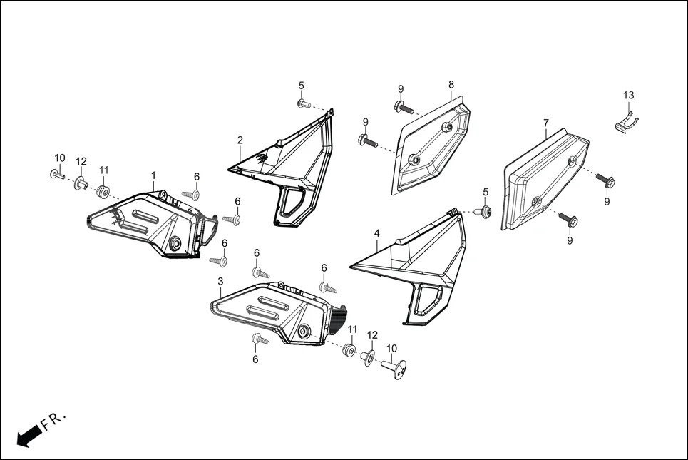 F-12 SIDE COVER diagram showing 90101-GE0-000