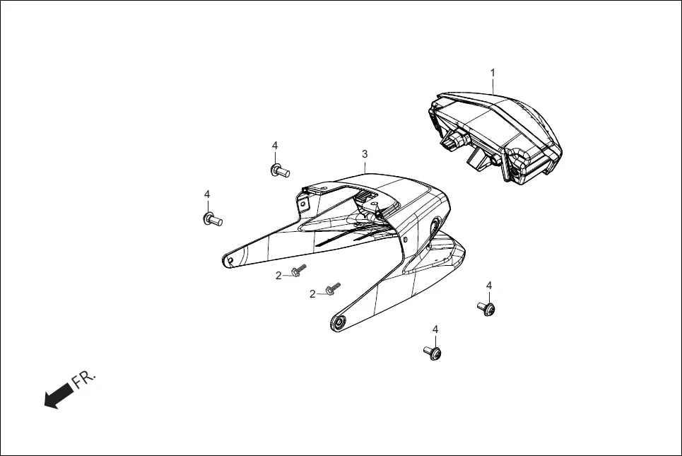 F-22 TAIL LIGHT assembly diagram for Hero Xpulse 200T 4V FI (Jan, 2023)