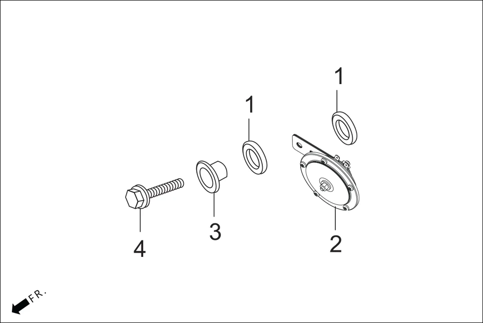 F-25A HORN ASSY. assembly diagram for Hero Xpulse 200T 4V FI (Jan, 2023)