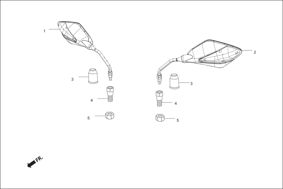 F-3A MIRROR ASSY. assembly diagram for Hero Xpulse 200T 4V FI (Jan, 2023)