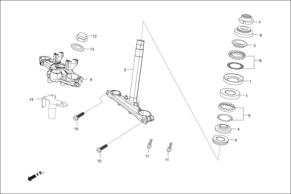 F-6 FRONT CUSHION (STEERING STEM) diagram showing 53212-200-000