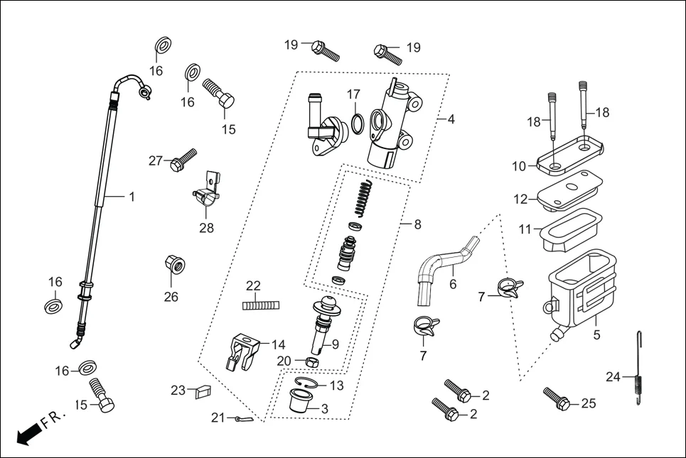 F-8 REAR BRAKE(MASTER CYL.) diagram showing 90545-300-000
