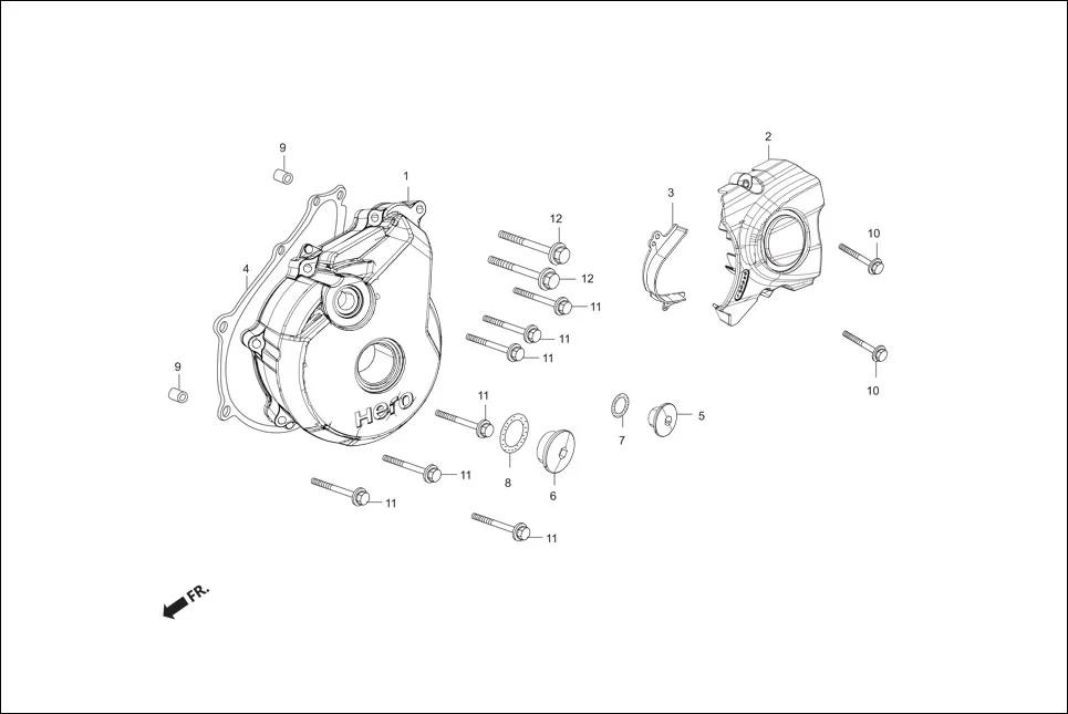 E-3A CRANK CASE &amp; COVER (LEFT CRANK CASE COVER)