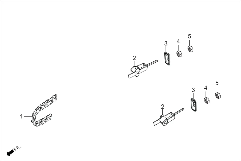 F-16 CHAIN DRIVE / ADJUSTER CHAIN assembly diagram for Hero Xpulse 200T FI BSVI (Feb, 2021)