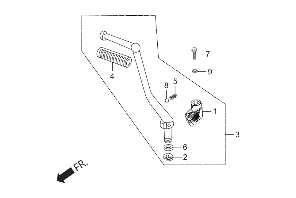 F-17A KICK STARTER assembly diagram for Hero Xpulse 200T FI BSVI (Feb, 2021)