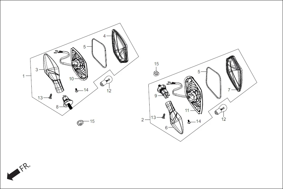 F-21A REAR WINKER diagram showing 33605-AAN-40099