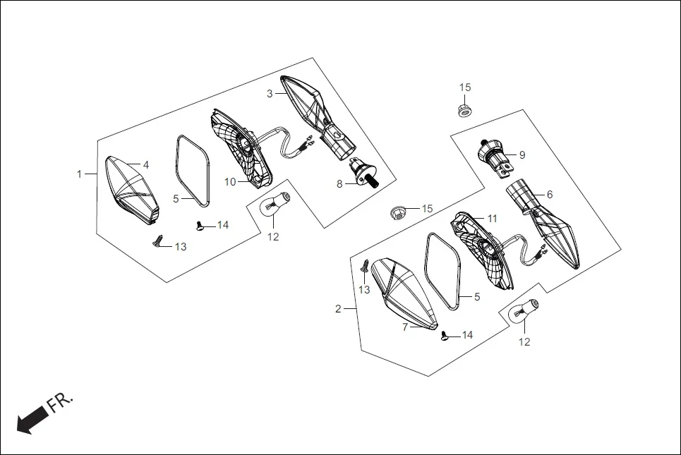 F-21 FRONT WINKER assembly diagram for Hero Xpulse 200T FI BSVI (Feb, 2021)