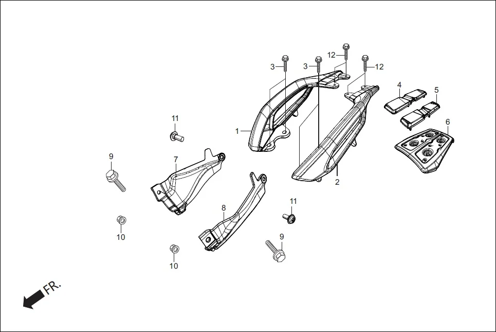 F-25B GRIP REAR assembly diagram for Hero Xpulse 200T FI BSVI (Feb, 2021)