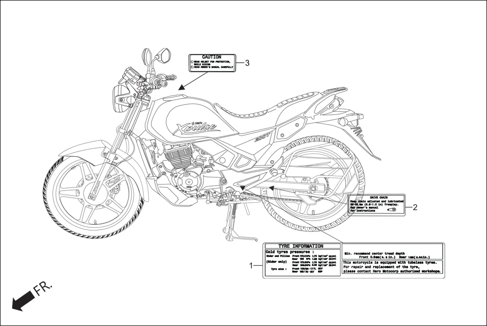 F-30 CAUTION LABEL assembly diagram for Hero Xpulse 200T FI BSVI (Feb, 2021)