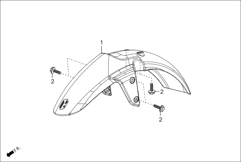 F-5 FRONT FENDER assembly diagram for Hero Xpulse 200T FI BSVI (Feb, 2021)