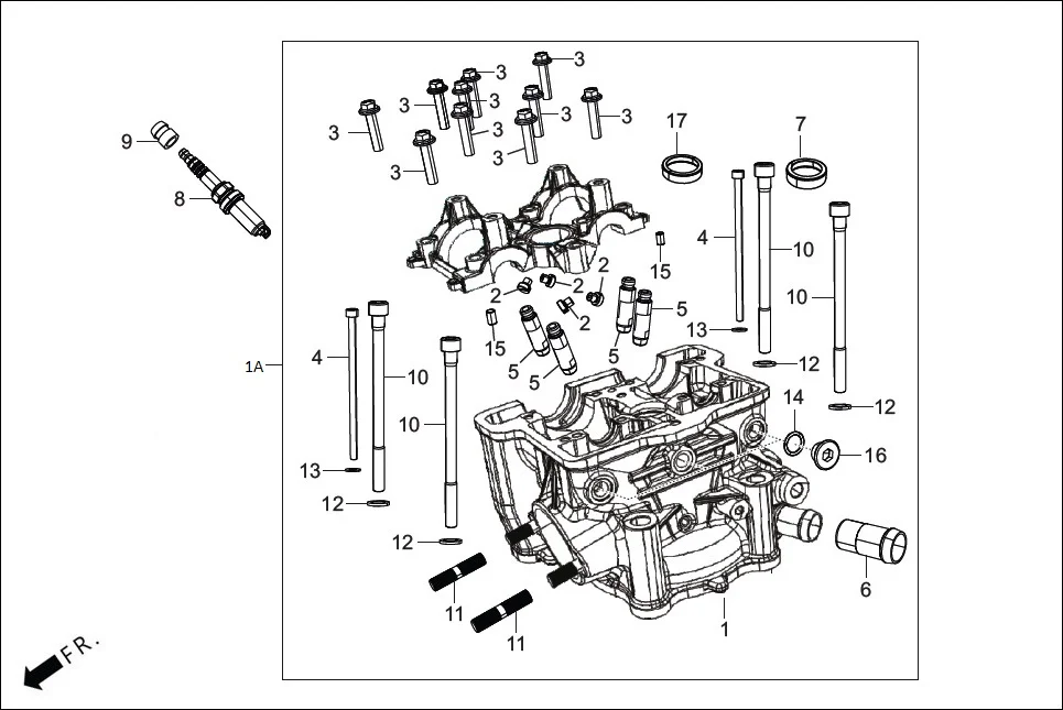 E-1A-BASE CYLN. &amp; CYLN HEAD (CYLINDER HEAD)