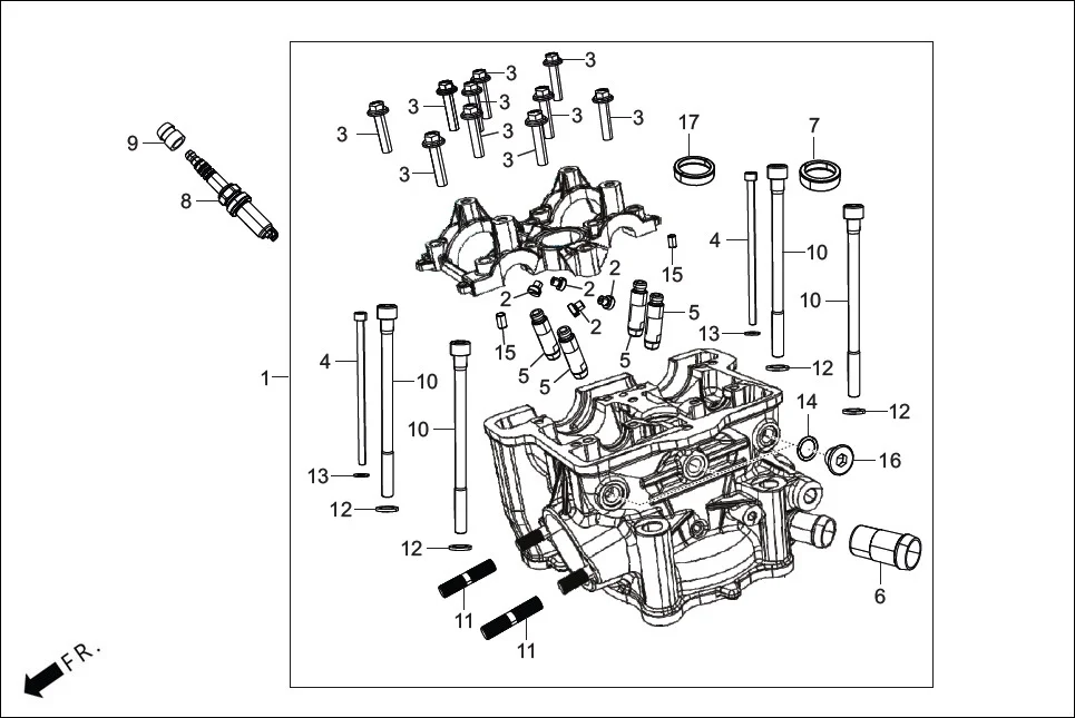 E-1A CYLN. &amp; CYLN HEAD (CYLINDER HEAD)