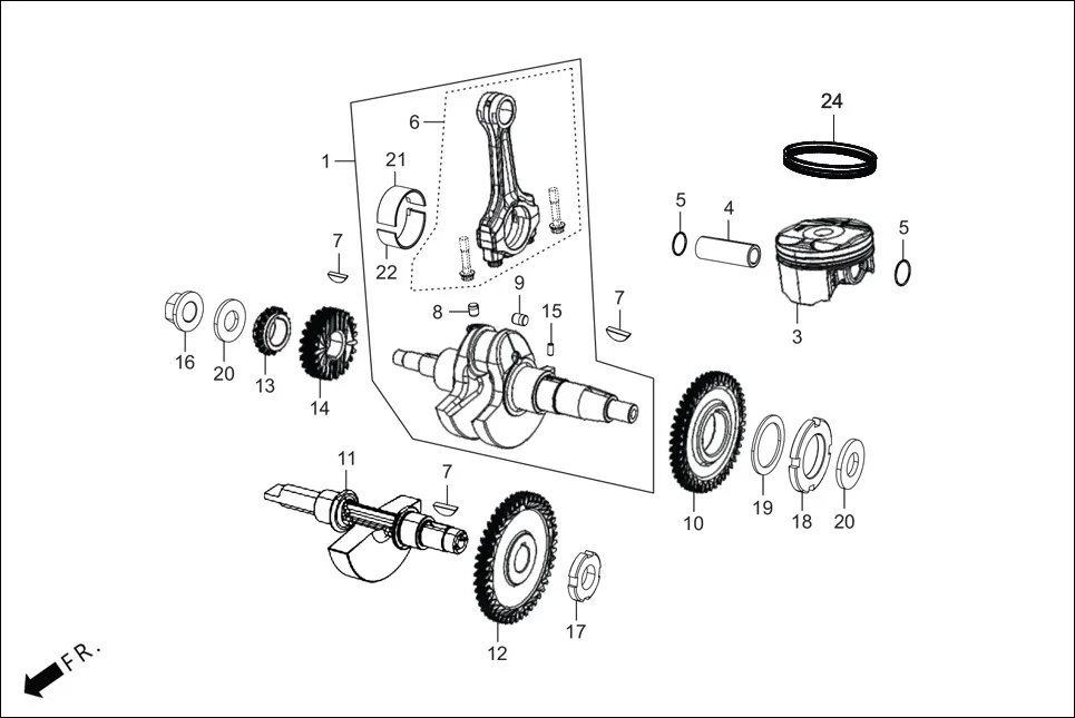 E-9 CRANK SHAFT/PISTON