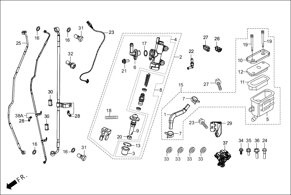 F-10 REAR BRAKE (MASTER CYLINDER) diagram showing 43327-ACY-110