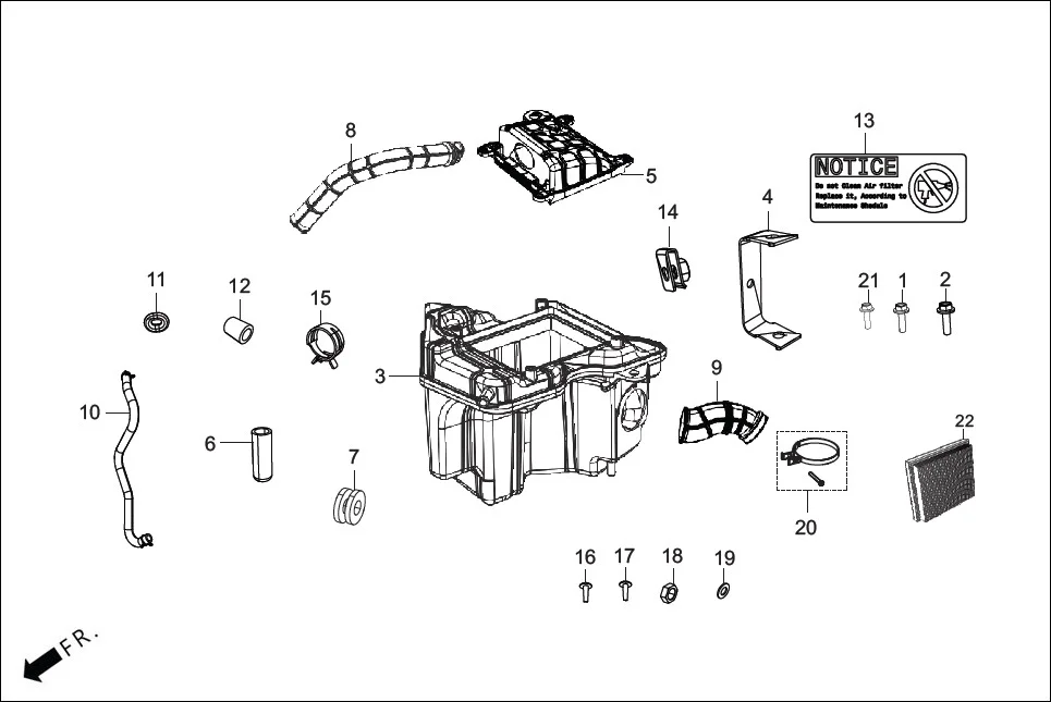 F-15 AIR CLEANER diagram showing 17253-ACY-100