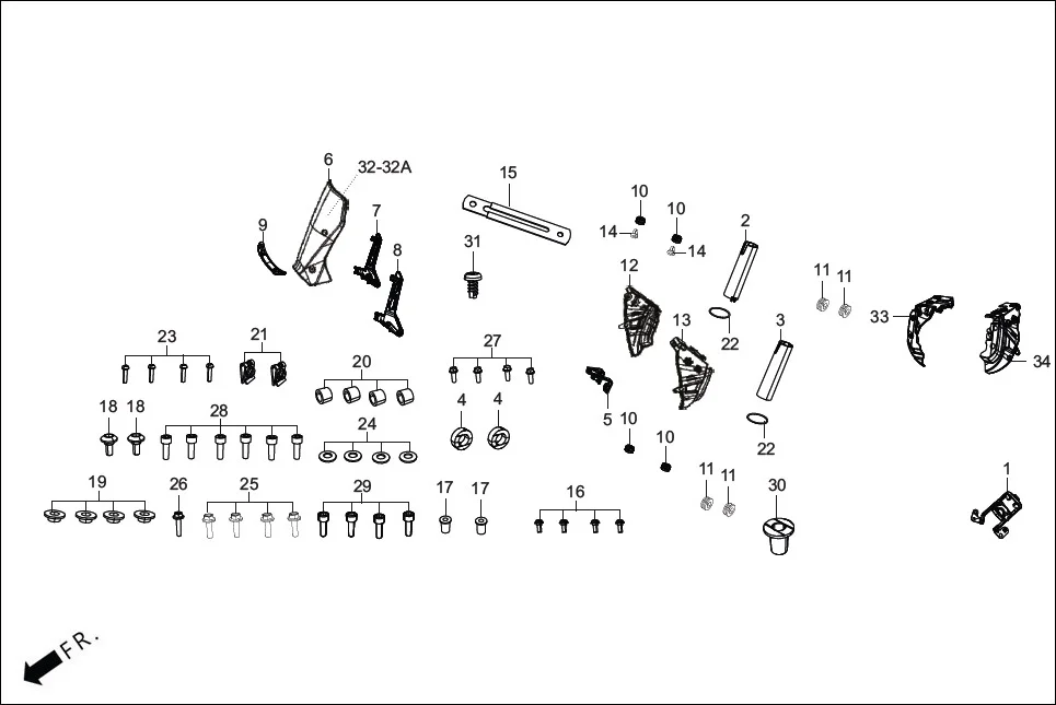 F-1A-I FAIRING (FR. VISOR/COVERS) diagram showing 83403-ACY-100