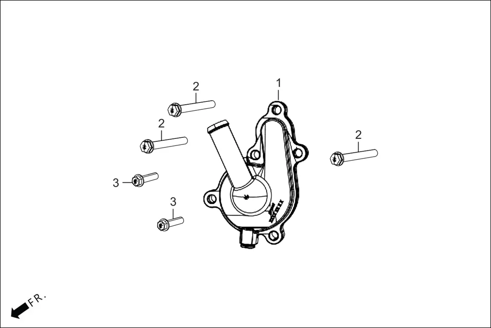 F-1C WATER PUMP assembly diagram for Hero XPULSE 210LC OBDIIP2 (MAR.,2025)