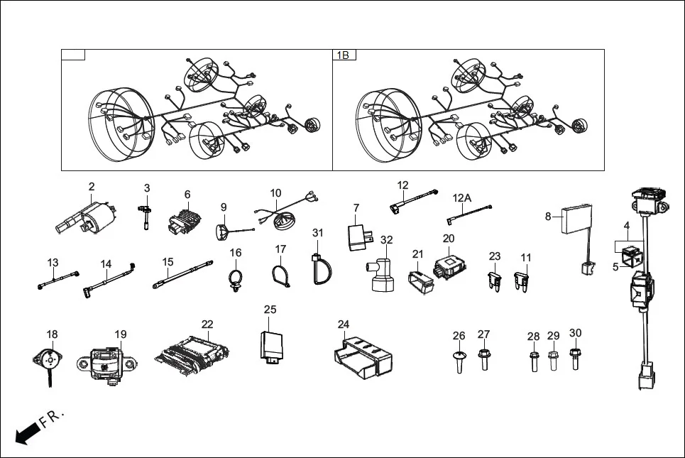 F-24-CONN ELECTRICALS (WIRE HARNESS) assembly diagram for Hero XPULSE 210LC OBDIIP2 (MAR.,2025)