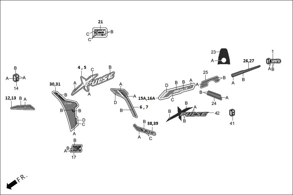 F-27-TOP STRIPE/MARKS diagram showing ACYBS6B0090ATG
