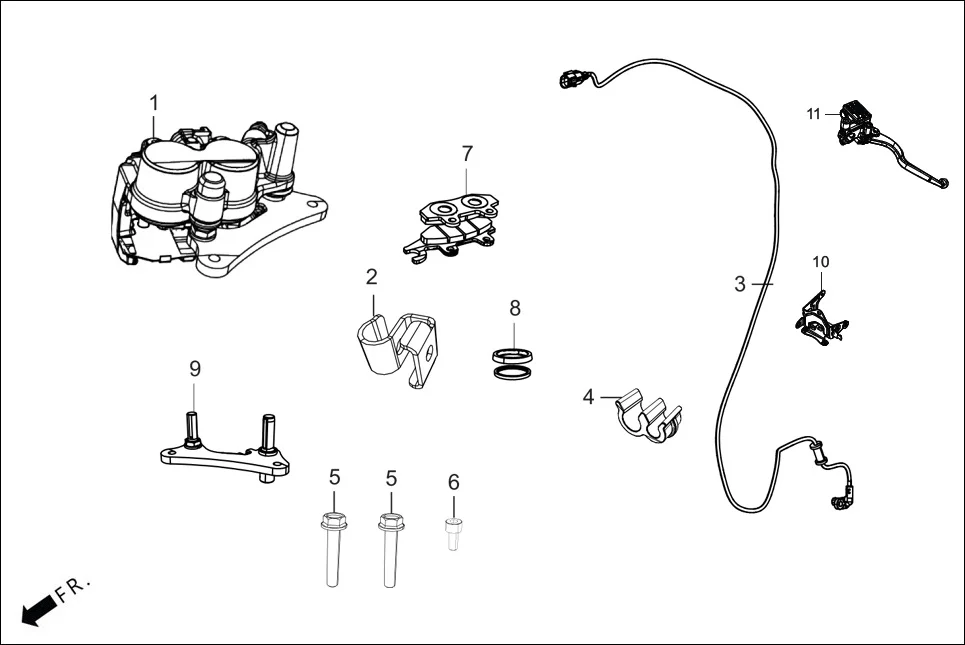 F-4A FRONT BRAKE (FRONT CALIPER ASSY.) diagram showing ACYBC3F005000G