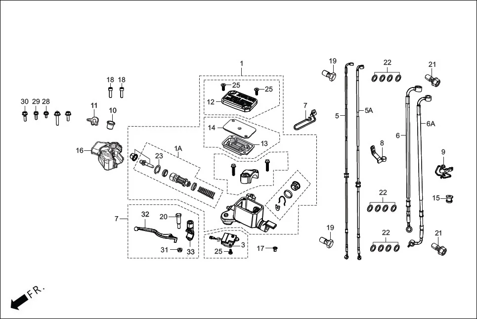 F-4 FRONT BRAKE (MASTER CYLINDER/HOSE) assembly diagram for Hero XPULSE 210LC OBDIIP2 (MAR.,2025)