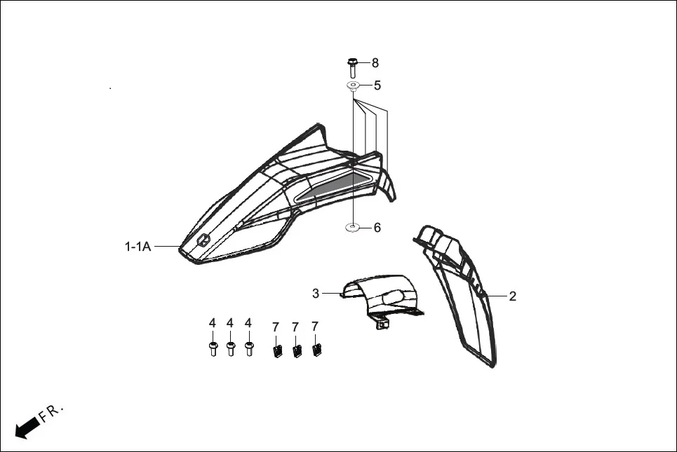 F-6-BASE FRONT FENDER diagram showing ACYBS6A0110BGG