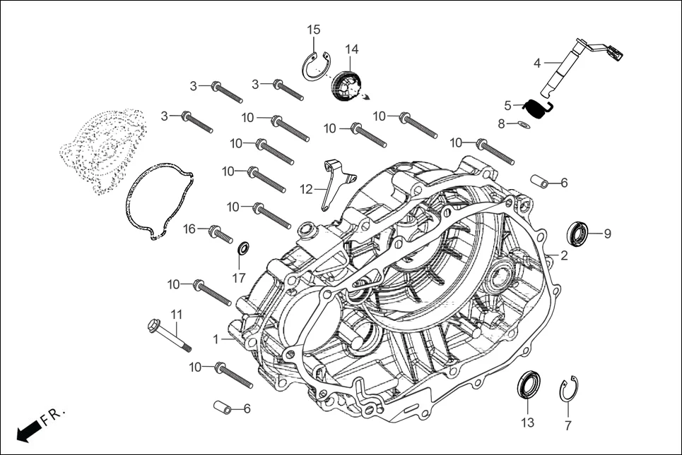 E-5 RIGHT CRANKCASE COVER