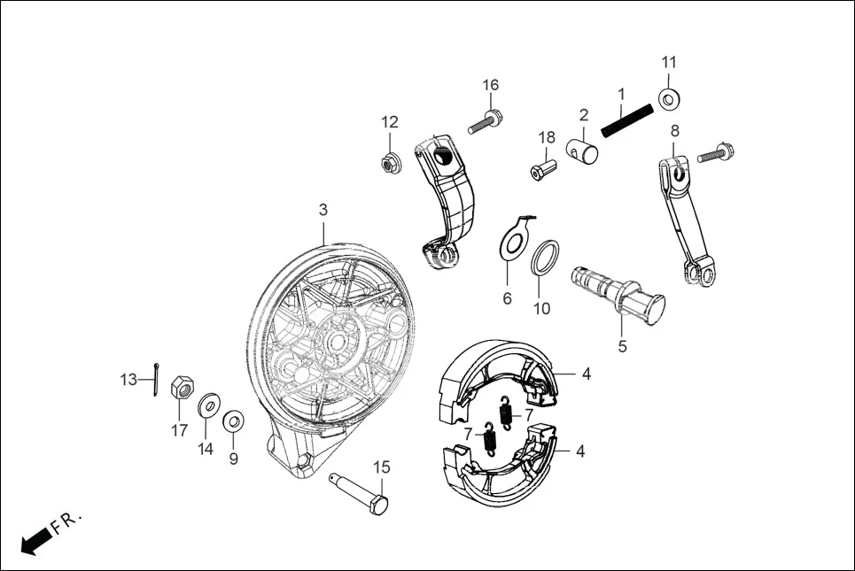 F-10 REAR BRAKE PANEL diagram showing 90502-KRY-930