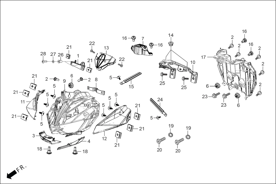 F-1A FAIRING(FR. VISOR/COWL/STAY) diagram showing 94101-05000