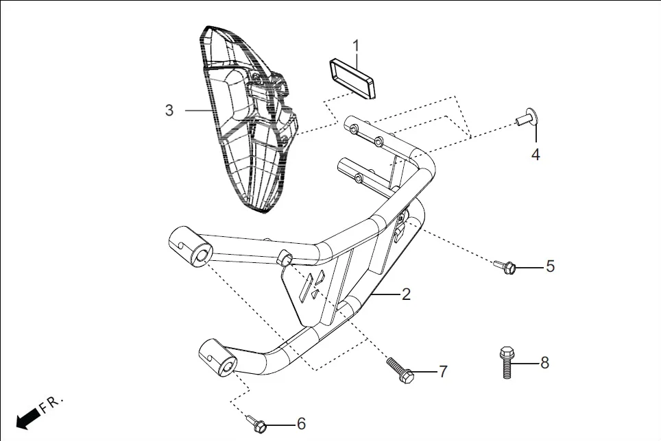F-21B REAR HUGGER FENDER diagram showing 95701-08045-00