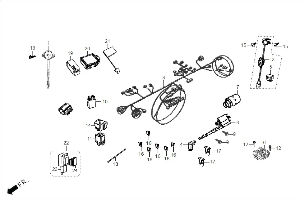 F-24_CON WIRE HARNESS diagram showing 38720-AAL-C31